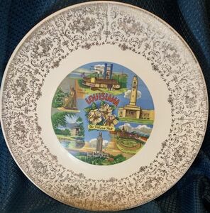 Louisiana Heritage Decorative Plate with Brown Patterns